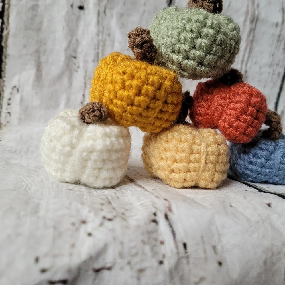 Crochet Mini Pumpkin Decor Set